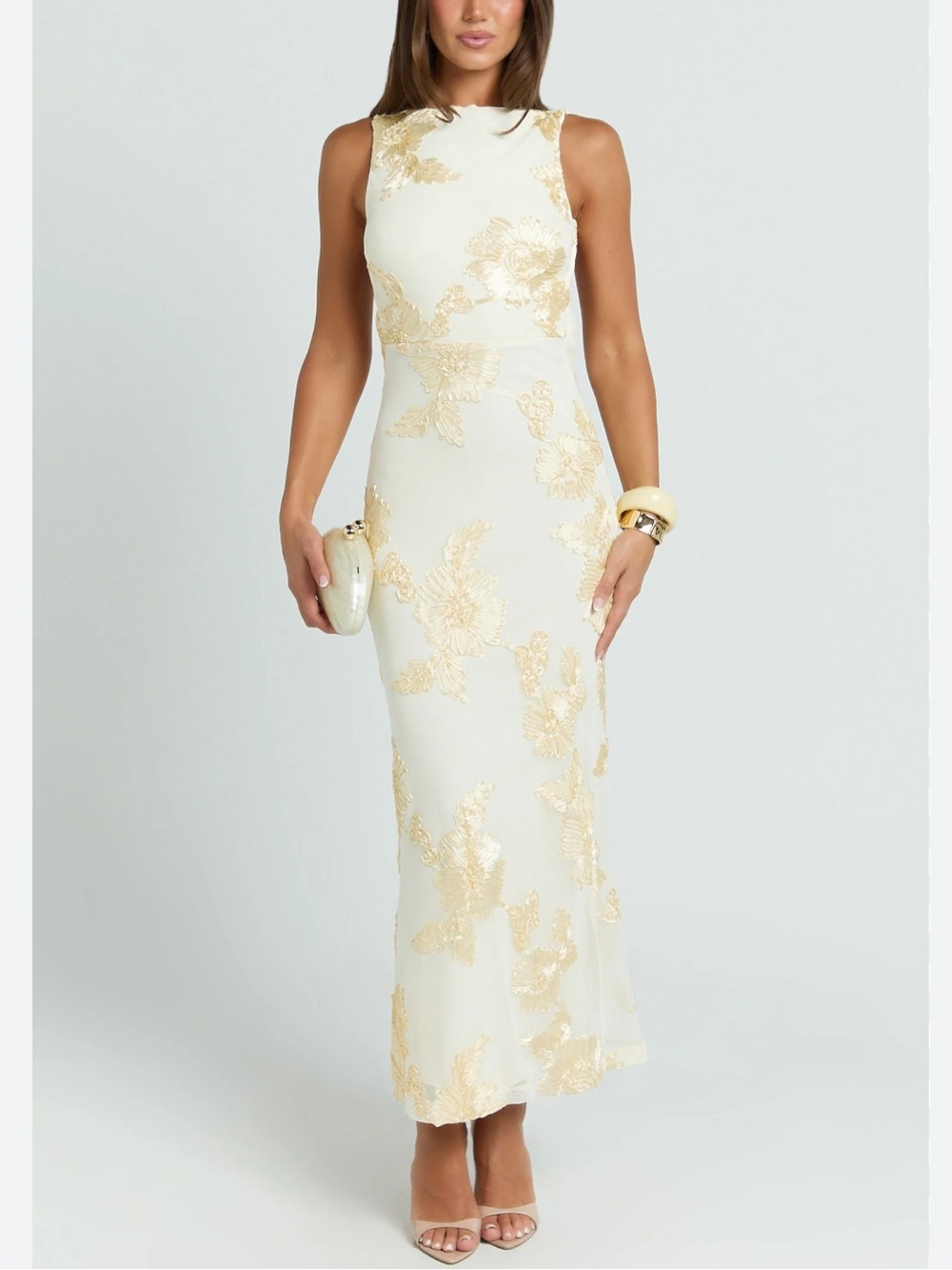 Hello Molly VIBE TO IT MESH MAXI DRESS YELLOW NWT